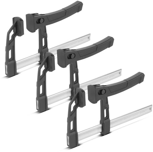 STAHLWERK 3 x Hebelzwinge 80x100 mm | kraftvolle Klemmzwinge mit 100 kg Druckkraft | Schnellspanner zum präzisen Fixieren von Werkstücken |stabile Zwinge mit Spannweite 100 mm, Spanntiefe 80 mm
