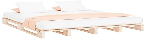 Generisch Kangmusi Palettenbett 140x190 cm Massivholz Kiefer, 821437