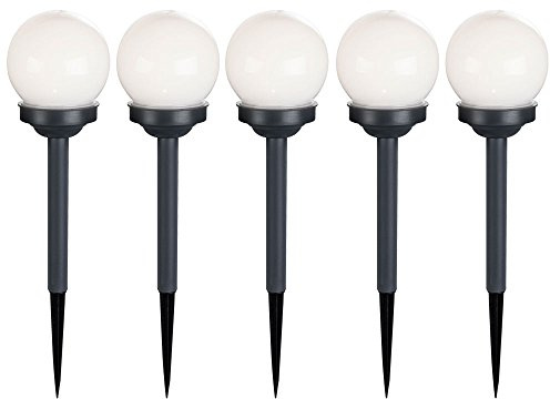 GLOBO 5er Set LED Außen Solar Lampen Kugel Design Erd Spieß Steck Leuchten Garten Weg Beleuchtung