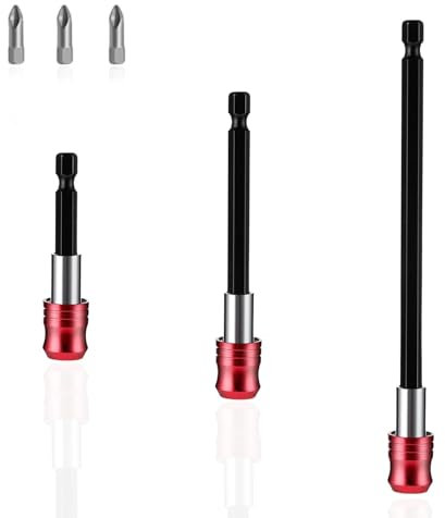 6 Piece Bit Holder for Impact Driver,Drill Bit Holder,Drill Bit Extension,Drill Extension Bit Holder,Impact Driver Bit Holder, HSS High-Speed Steel, Ideal for DIY and Professional Use