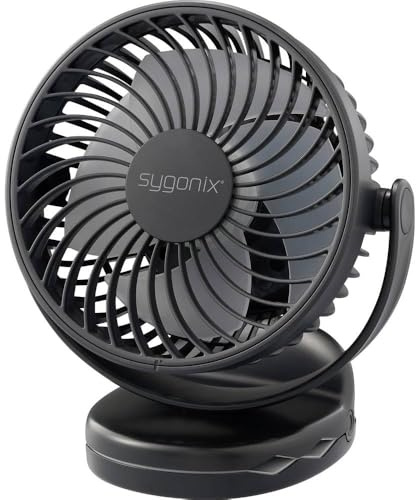 sygonix Ventilateur sans fil 4 W noir avec batterie