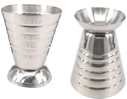 Mikinona Taza Medidora Inoxidable 75Ml Barra Medidora de Onzas Vaso Medidor de Diseño Inteligente para Cocteles Accesorio de Bar 1 Pieza