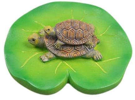 FytStycale Estatua de Resina Multifuncional con Forma de Hoja de Nenúfar Flotante Y Tortugas