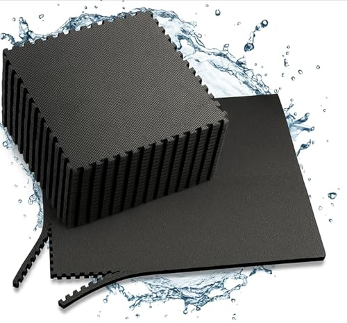 Hikemeister Pool Unterlegmatte Poolmatte 12 Stück - 40x40 cm - 1,92 m² - Bodenschutz Matte für den Pool/Planschbecken - Bodenfolie Bodenmatte Poolunterlage Bodenschutz - Schwarz