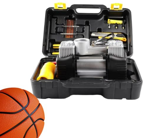 Boîte à Outils Pompe à Air | Kit d'Outils de Dépannage Extérieur | Ensemble Gonfleur 12V Haute Pression Pour Vélo Moto Camion Camping Car Déplacements Maison Assistance