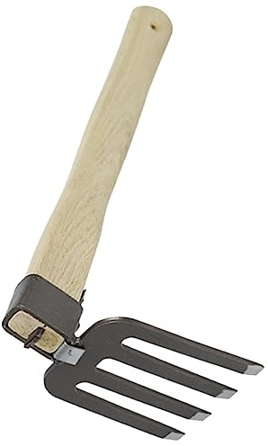 WEKADRIN Râteau De Jardin à Main Acier avec Manche Bois Outil Léger Multifonction pour Désherber Creuser Et Travailler La Terre pour Petits Jardins Et Cultures Potagères