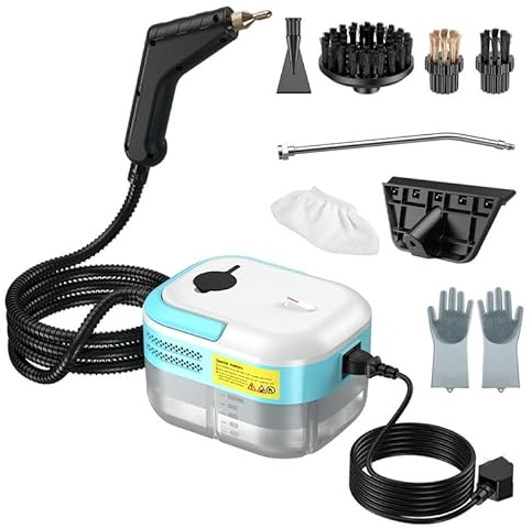 Steam Cleaner,2500W Steam Cleaners Handheld with 1200ML Water Tank,Portable High Pressure Steamer Cleaning Machine with 9 Accessories,Steam Cleaning for Sofa, Kitchen, Car, Curtains, Carpets, Window