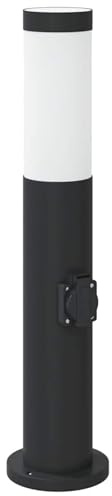 Gecheer Bollard Light with Outlet 50 cm Stainless Steel IP44 Column Lights Illumination Model4006035