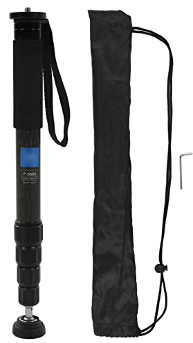 BAFOVY Monopiede Portatile P365C in Fibra di Carbonio, Monopiede Fotografico Leggero, Allungabile a 5 Sezioni per Smartphone e Fotocamera, Altezza 65,7 Pollici