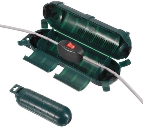 QUARKZMAN Custodia Per Cavo Di Estensione Per Esterno, Scatola Di Connessione Elettrica Resistente All'Acqua IP44 Copertura Esterna Per Spina Presa, Presa Elettrica, Luci Natalizie, Verde