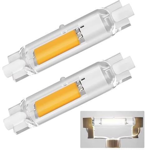 Dvnoua R7S LED 78mm Dimmbar, 20W R7S LED 78mm Lampen Ersatz für 200W J78mm Halogenstab, Kaltweiß 6000K 2000LM, Kein Flackern 360°Abstrahlwinkel, für Flur/Deckenlampe/Stehlampe, 2er Pack