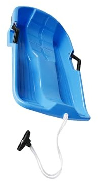drburpily Polyeten snöskoter hållbar snöpulka styrbar släde med dragrep snowboard släde pulka sparkcykel familjer gräs glidbräda snöpulka styrbar, Blå, 65x42x14cm