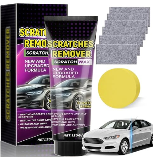 Autolack-Reparatur für Fahrzeuge, Kratzer-Entferner-Set, 120ml Quick Effect Tiefen Kratzer Reparatur Creme, Auto Kratzerentferner Paste mit 6 Nano Tücher für Reparieren Sie Lackkratzer