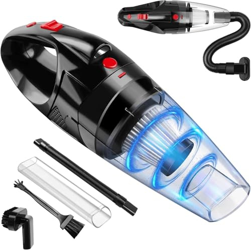 Lucn Handstaubsauger kabellos für Zuhause mit Haustieren, mit Langdüse, mit 2200mAh Batterie, 8000 Pa Saugleistung mit LED-Licht, 20 Minuten Laufzeit und waschbarem Filter für Auto, Zuhause, Sof