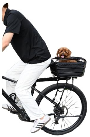 Portabicicletas portátil for Perros, Cesta Trasera for Bicicleta, Porta Mascotas for Perros pequeños y Gatos, picnics y Compras.