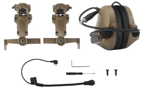 LIXSAZSE Cuffie per Comunicazione, Cuffie antirumore per la Protezione dell'Udito da Cantiere, Microfono Intercambiabile Sinistro e Destro per Casco Personalizzabile, con