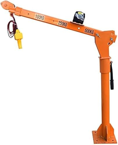 Folding Motor Hoist Workshop Crane, 500 Kg (1100 Lbs) Electric Lifting Capacity with Telescopic Height Adjustable Arm, 220V Winch for Heavy-Duty Home Garage, Truck & Workshop Use