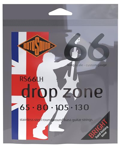 Rotosound Cuerdas para bajo eléctrico SWING 66 STAINLESS SETS 4-Cuerdas RS66LH DROPZONE Acero inoxidable Custom 65-130