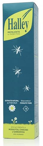 HALLEY – Repelente de Insectos | 250ml | Protección Eficaz frente a Mosquitos y Garrapatas | Testado bajo control dermatológico | Ingredientes Naturales 96% | 3 Años +