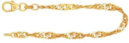 EDELIND Armband Damen 8 9 14 18K Echtgold Gelbgold/Bicolor Bracelet Singapurkette 2,9mm Armkette Goldarmband mit Schmuck Geschenkbox Made in Germany
