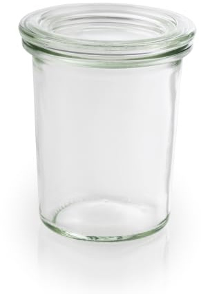 APS 12 Original WECK burkar 160 ml med lock, Ø 6 cm, H: 8 cm, miniform med glaslock, konserveringsburk, dekorativ burk, dessertburk, förvaringsburk, diskmaskinssäker