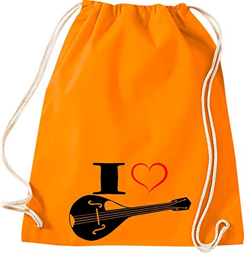 Shirtstown, Sac de gym Musique I Love Mandoline, Orange