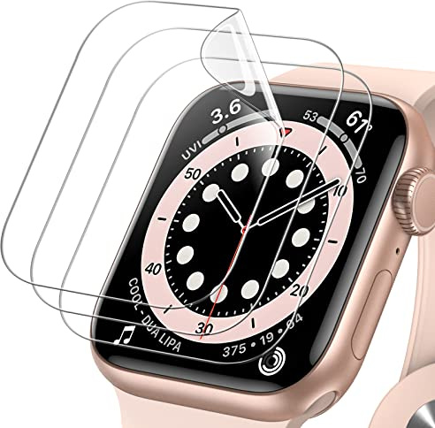 JETech TPU Pellicola Protettiva per Apple Watch SE 3/2/1, Series 6/5/4 44mm | 3 Pezzi, Pellicola TPU Autoriparante, HD Trasparente, Protezione Antigraffio, Installazione Senza Bolle