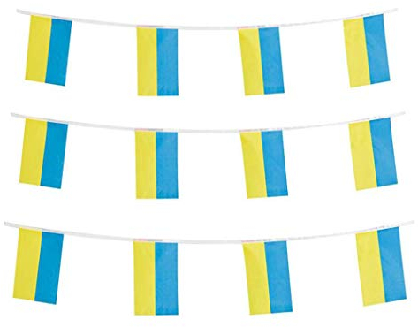 Bandiere ucraine ucraino piccolo stringa mini bandiera gagliardetto decorazioni