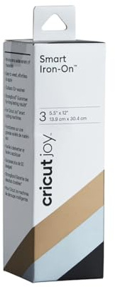 Cricut Joy Smart Iron On | Classics | 30.5 cm (12 ft) | 3 x Heat Transfer Vinyl Sheets (HTV) | for use with Cricut Joy