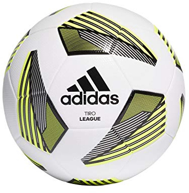 Adidas, Tiro LGE Tsbe, Fußball, Weiß/Schwarz/Silberne Metall/Team Solargelb, 5, Unisex-Adult