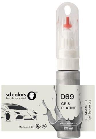 SD COLORS GRIS PLATINE D69 - Pennello per ritocchi da 20 ML per riparazione graffi (solo vernice)