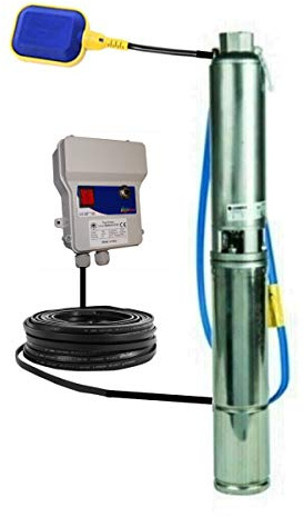 4GS11 POMPA SOMMERSA PER POZZI LOWARA HP1.5 V230V400 90LTMIN MOTORE EBARA MADE IN ITALY (V230+CAVO 35MT+BOX+GALLEGGIANTE)