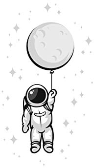 Osomhome Wandtattoo Kinderzimmer Mond Kosmos (100x140cm)| Kinderzimmer Junge & Mädchen| Deko Babyzimmer Wanddeko | Wandaufkleber Wandbild Kinderbilder Wandsticker |Sonnensystem Astronaut Sterne os8433