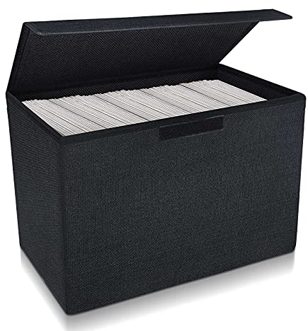 Leffis Comic-Buch-Aufbewahrungsbox, Comic-Buch-Box, 39,4 x 19,1 x 28,7 cm, zusammenklappbar, kurze Comicbox mit Deckel, für 150 Comics, robuster Comic-Bücher-Behälter