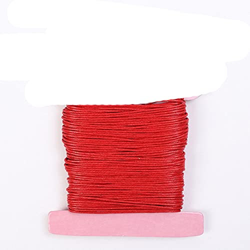 WEDSA 20 Meter Bunte koreanische Wachsfäden Bänder DIY Nähen Makramee Schnur Handarbeit Seilweben Geschenkverpackung Dekoration 1mm-Rotes Seil