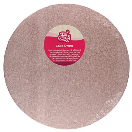 FunCakes Cake Drum Base Redonda diámetro 30,5 cm - Oro Rosado: base de tarta redonda, Base para presentar tartas, buena calidad, Aspecto lujoso, 1 pieza