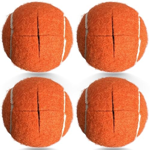 HiBallBall 4 Pack Precut Tennis Balls for Walkers, Heavy Duty Long Lasting Felt Pads for Furniture Legs and Floor Protection