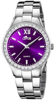 LOTUS Reloj Mujer Analógico de Acero Inoxidable 316l Plateado - Movimiento de Cuarzo - Relojes Mujer - Cristal Mineral de Alta Resistencia - Resistente al Agua 5 ATM 18883/8