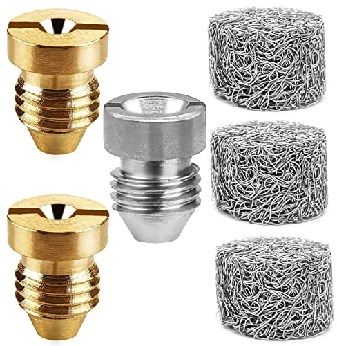 Lot de 3 buses d'orifice de canon à mousse de 1,1 mm + 3 pièces de machine à mousse 3000 psi buse à filetage universel et filtre en maille plus épaisse pour nettoyeur haute pression de lance à mousse