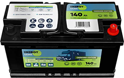 Autobatterie 12V 140Ah AGM – Wohnmobil Batterie wartungsfrei – stoßfest & vibrationsgeschützt – ideal für Camper, Caravan & Solaranlage