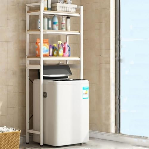 Estantes para Encima de La Lavadora, Tablero Engrosado, con Pies Ajustables en La Parte Inferior, Fácil Instalación, Estante de Inodoro Independiente de Múltiples Capas ( Color : White , Size : 3 LAYE