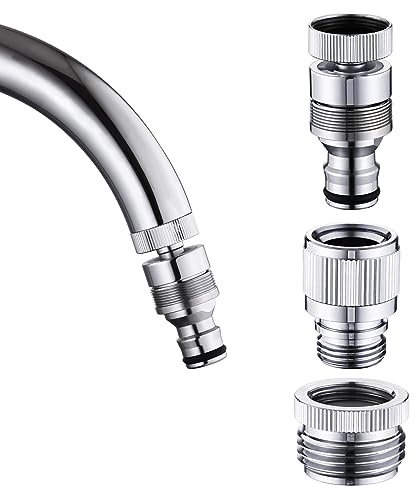 hsmhose KSLJT-2 Dishwasher,Washer Snap Coupling, Shower, Garden (3/4GHT), Bathroom/Kitchen, Hose, Sink fit Attachment (Quick-Connect), Swivel Faucet Adapter