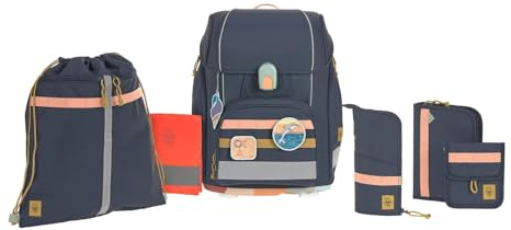LÄSSIG School Set Boxy Unique - Schulranzen 7tlg. Dark Blue Ocean Edition