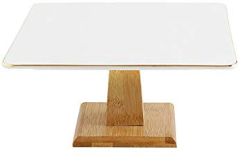 OQHAIR Soporte para Tartas Phnom Penh, Bandeja Cuadrada de cerámica Alta para Tartas, Soporte para postres, Plato de repostería, Soporte para Tartas, Soporte para Magdalenas (tamaño: L)