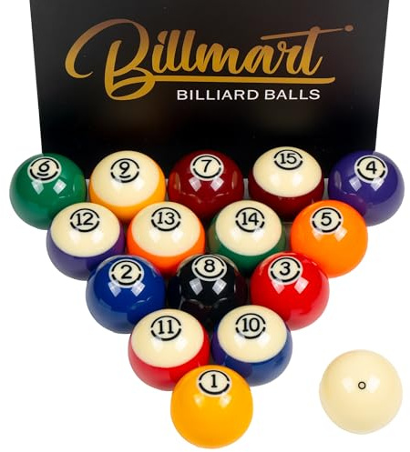 Billmart Premium biljardbollar biljardbordstillbehör 5,4 cm normal storlek 16 biljardbollar biljardset