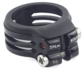 Sattelklemme Fahrrad-Sattelstützenklemme 31,8 mm 34,9 mm MTB Rennrad-Sattelstütze Sattelklemme wasserdicht staubdicht passend for 27,2 mm 31,6 mm Pfosten Sattelkloben(Größe:Black 34.9)
