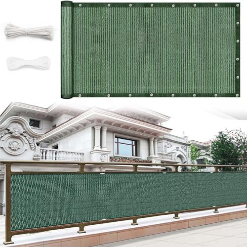Sichtschutz Zaunblende 140 x 240 cm HDPE Gewebe, Uv-Schutz, Wetterfest Sichtschutz Sichtschutzzaun mit Kabelbinder für Gartenzaun Balkonzaun, Dunkelgrün