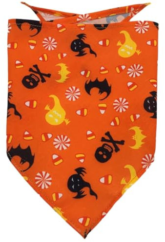 2 stycken hundbandana, färg hund huvuddukar, halstriana, PET Dog bandana, halloween hundhalsduk, triangelhandduk, hundhalsduk, för små medelstora stora hundar och katter, färg 15, L, 65 x 43 x 43 cm