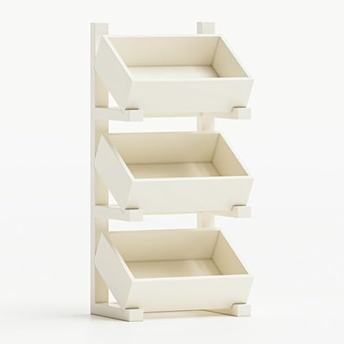 YVYKFZD Wooden Bookshelf, Floor Standing Bookcase, Open Display Storage Rack, Creative Corner Book Shelf Organizer Flower Stand Space Saver, for Living Room, Kitchen, Study(White,3-Tier 13.7x9.4x29.