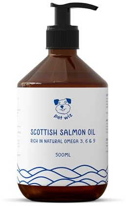 100% Natural Scottish Salmon Oil for Pets – Rich in Omega-3, 6, and 9 | Supports Skin & Coat, Joints, Digestion, and Overall Wellness, 500ml